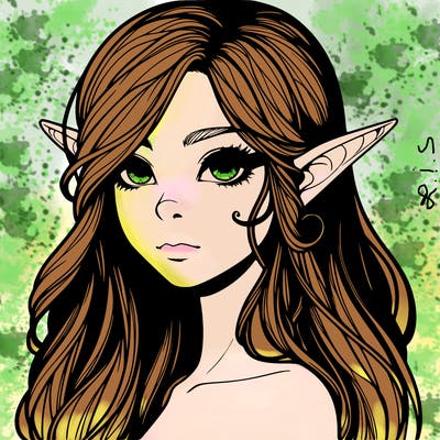 elf girl realistic dark fantasy