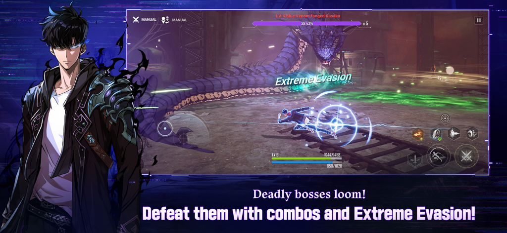 타임 어택 챌린지 오버레이가 있는 보스 전투를 특징으로 하는 나 혼자만 레벨업: 어라이즈 게임플레이