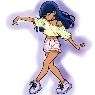 realistic girl danceing