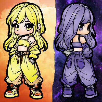 girl in crop top and baggy pants