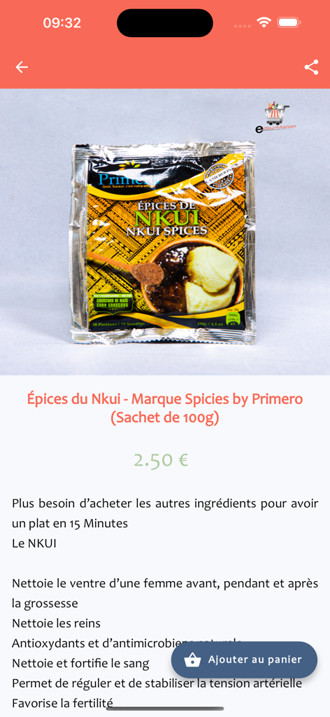 Easy Market - Product page for Nkui spices by Primero in the Easy Market app
