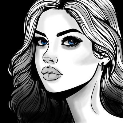 a beautiful realistic girl with lips