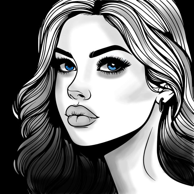 a beautiful realistic girl with lips