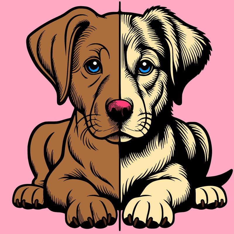 realistic dog split picture