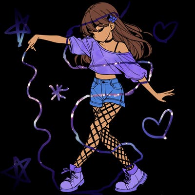 realistic girl danceing