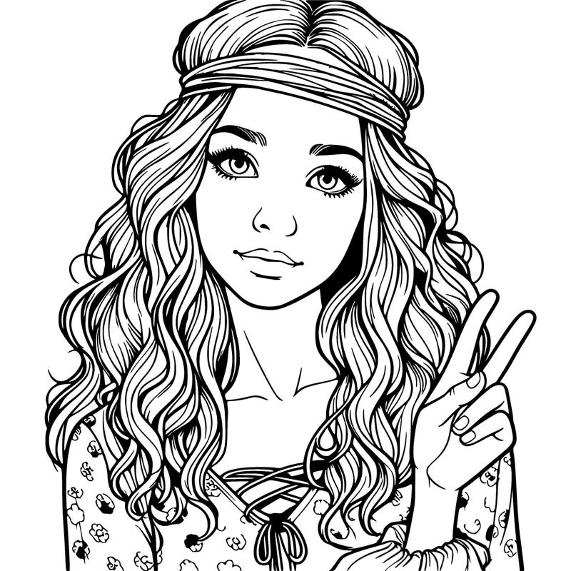 realistc girl 70s hippie