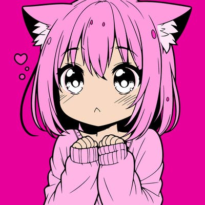 shy anime catgirl