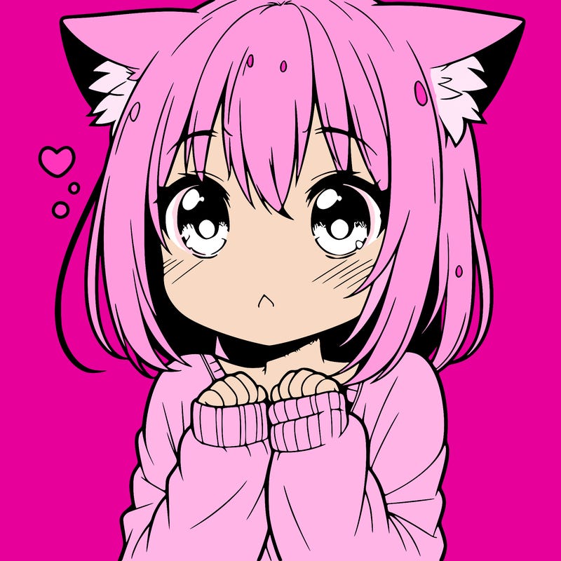 shy anime catgirl