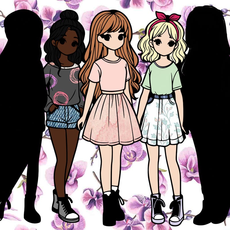 a group of five girls