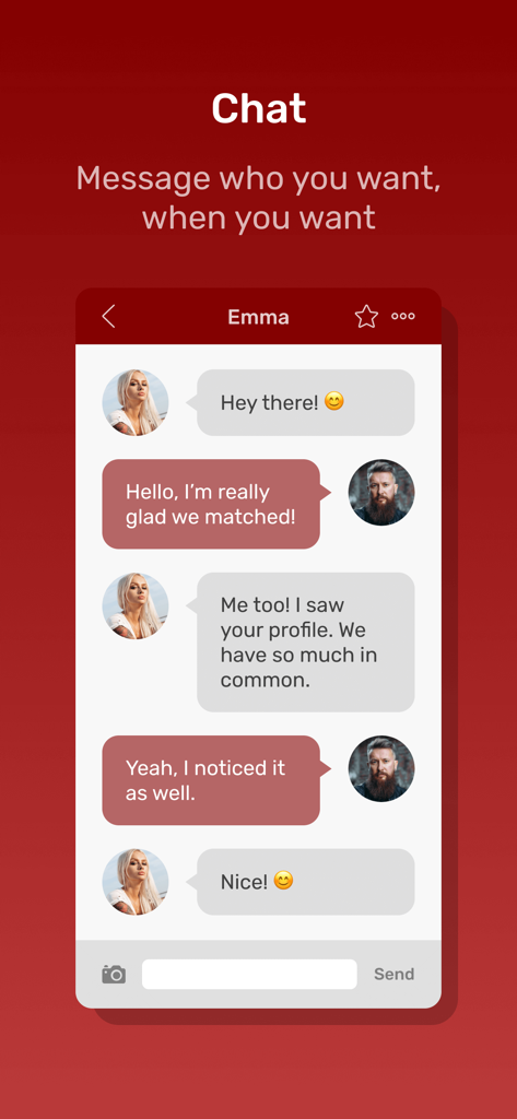 Biker Planet Dating App - Biker Planet app chat screen showing a messaging conversation between two users