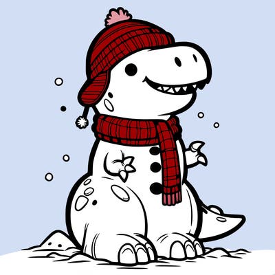 dinosaur snowman