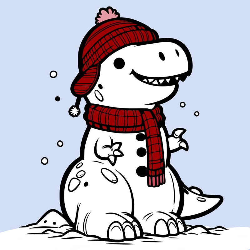 dinosaur snowman