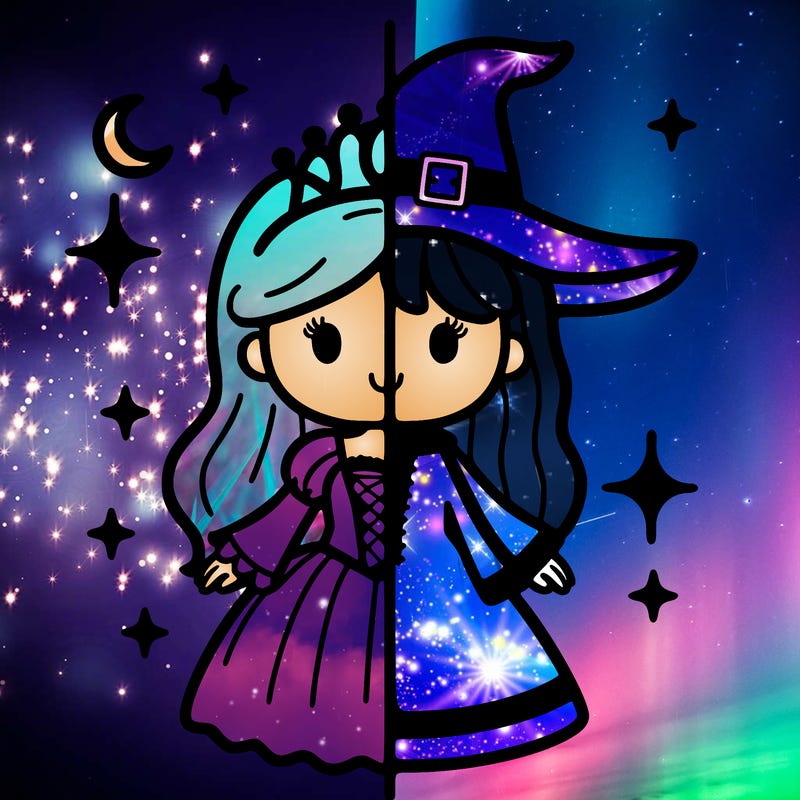 split princess and witch
