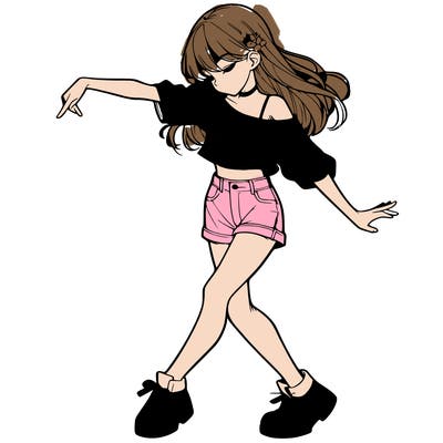 realistic girl danceing