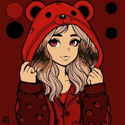 realistic girl in a animal pjs hoodie