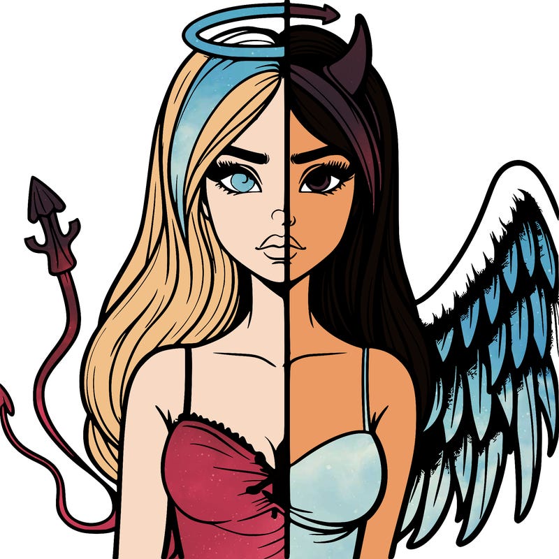 devil vs angel realistic girl