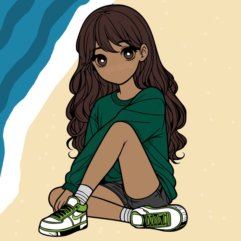 girl sitting realistic