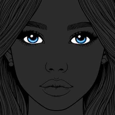 realistic girl with nose and lips