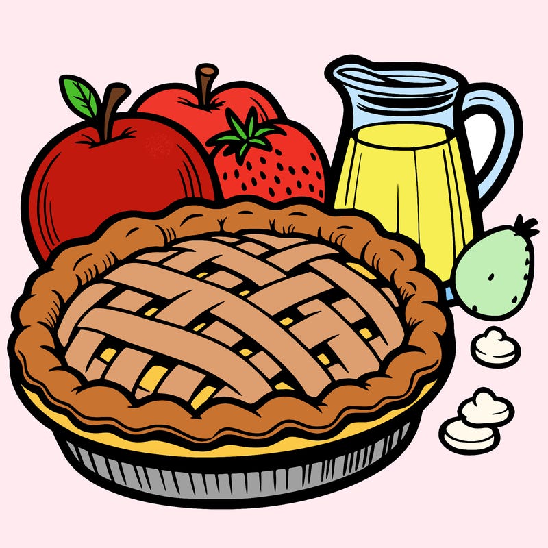 a pie of food