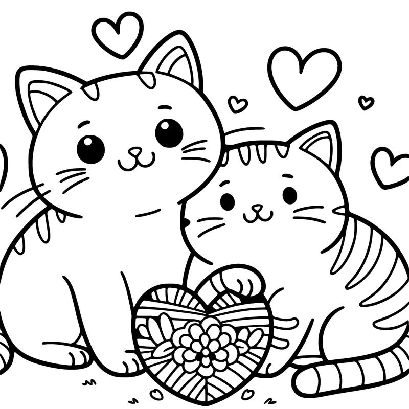 cats with hearts