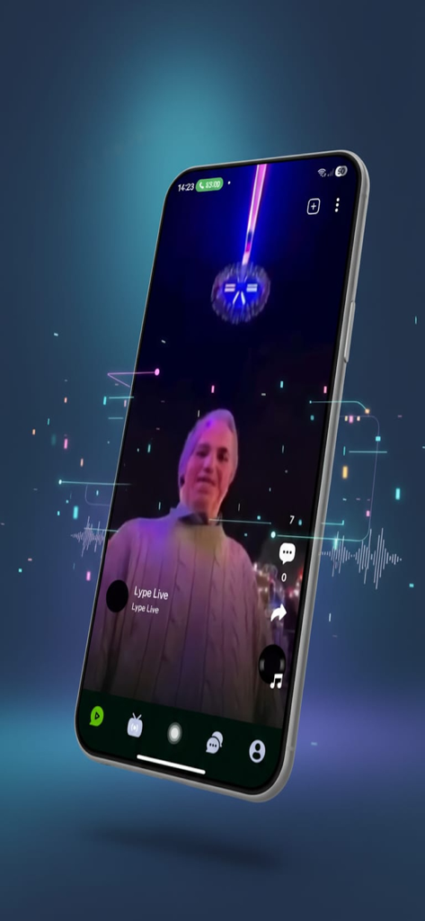 Ora Live - Un telefono cellulare che mostra uno streaming video live sull'app Ora Live con effetti di regali digitali