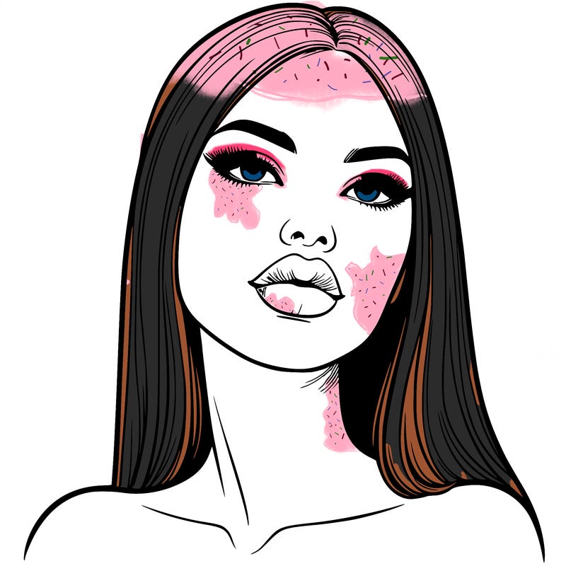 realistic woman with full lips