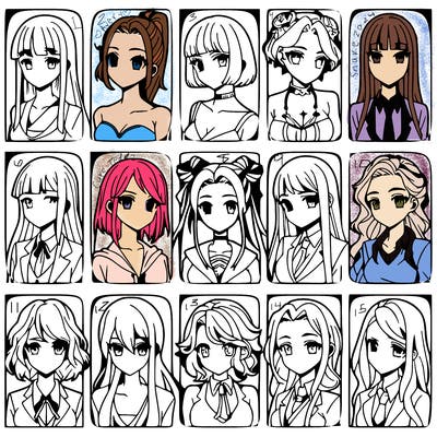 girls that look diffrent anime