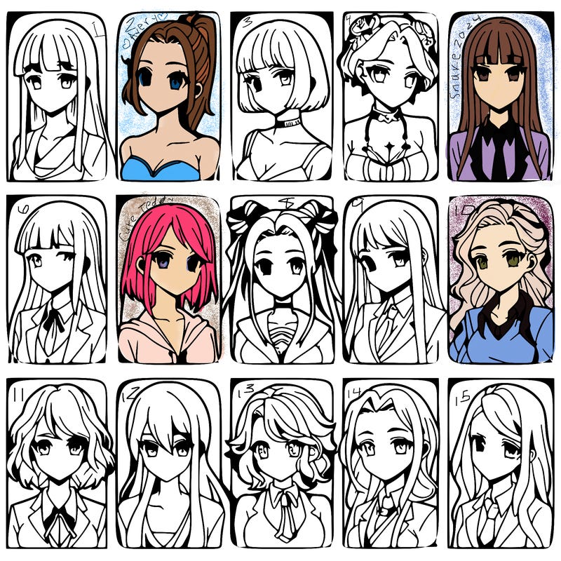 girls that look diffrent anime