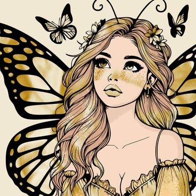 butterfly fairy realistic girl
