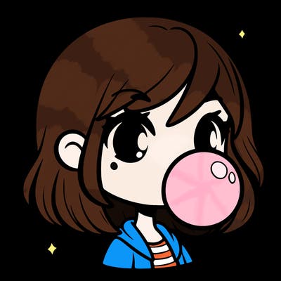 girl with bubble gum