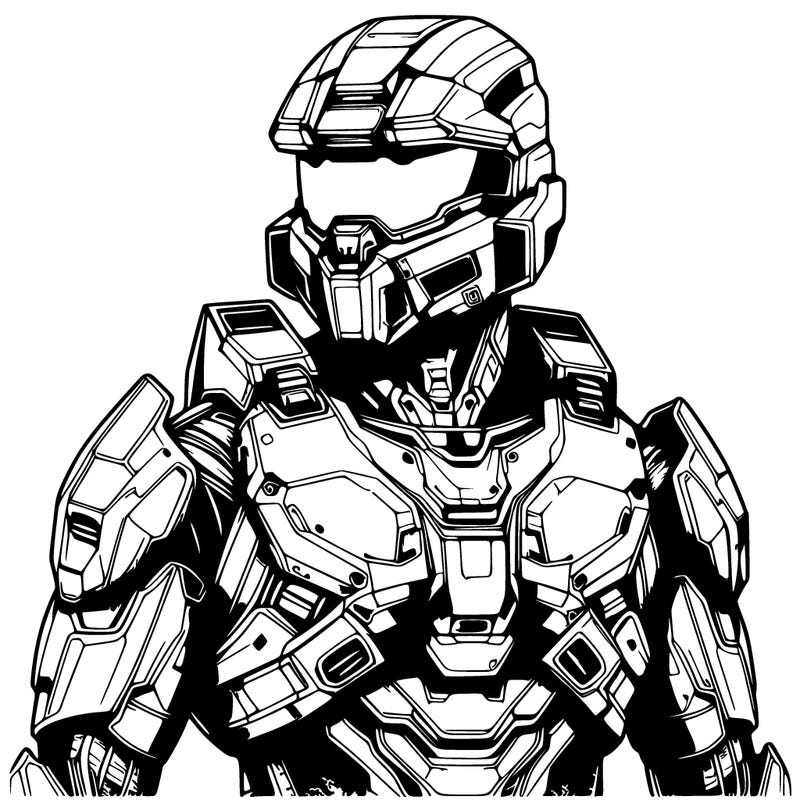 realistic futuristic warrior with cool armor