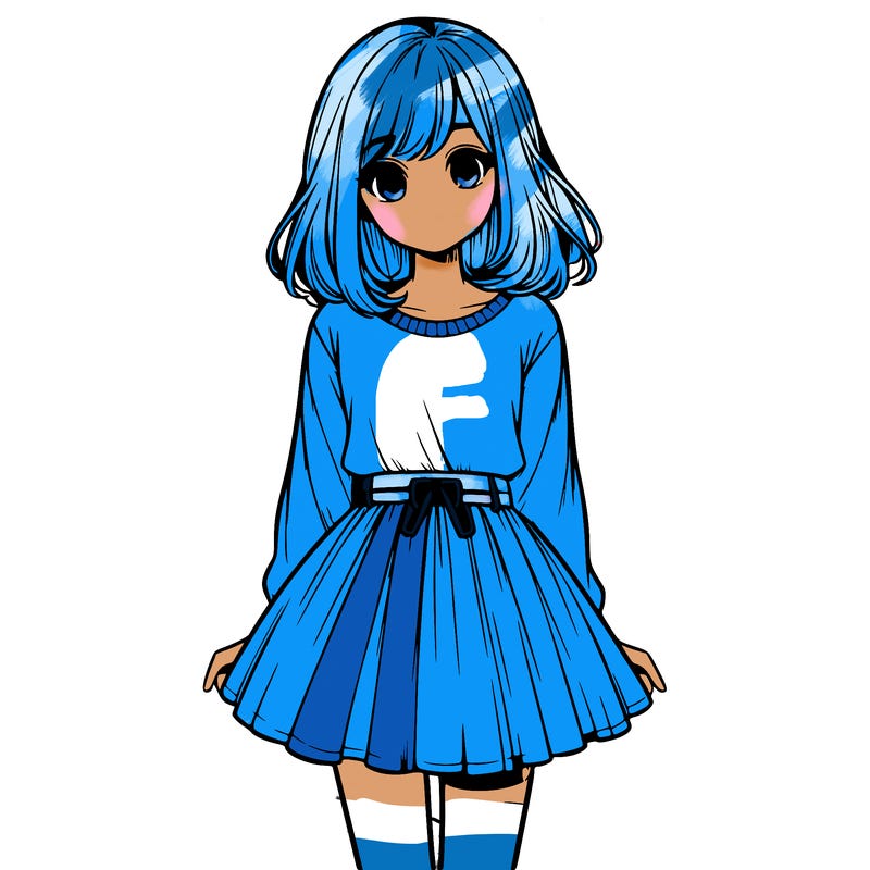 realistic girl with a skirt on