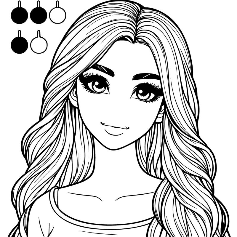 realistic girl with long hair and a pretty face