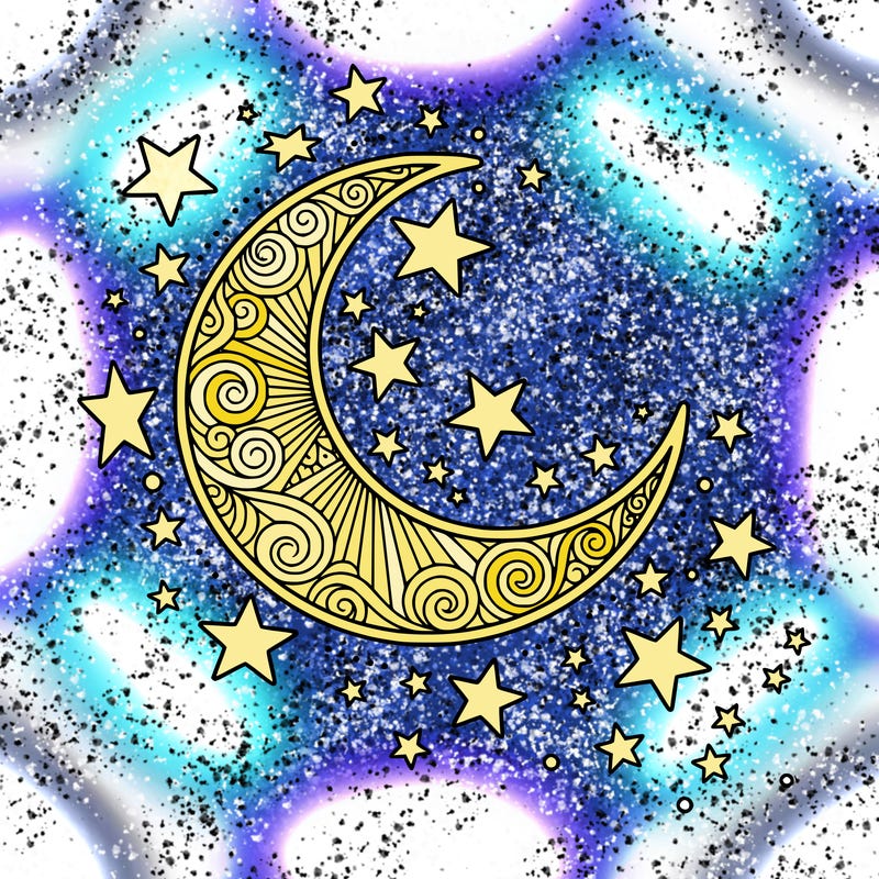 really pretty moon with stars