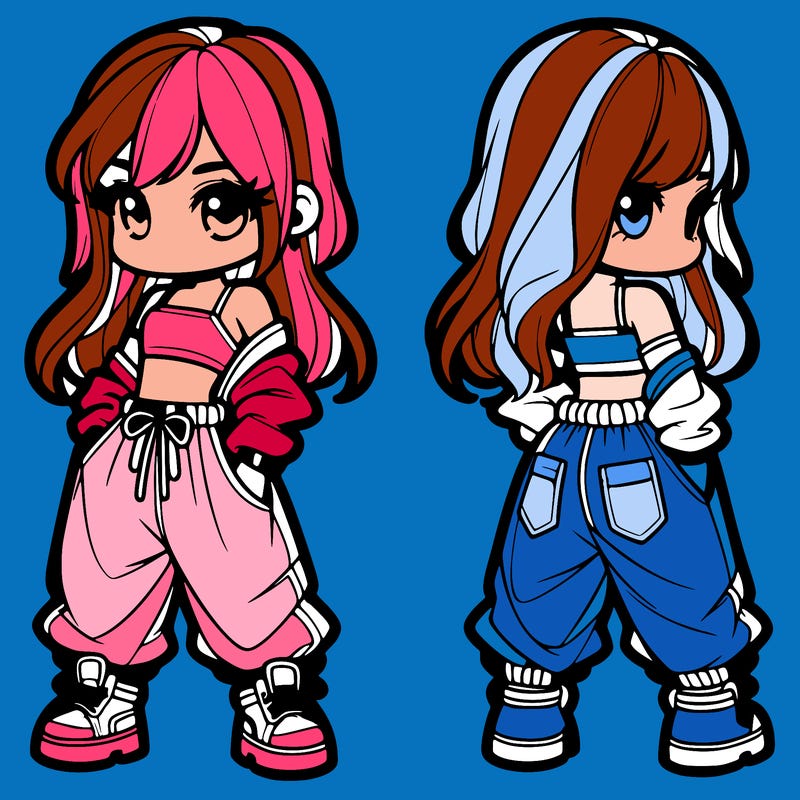 girl in crop top and baggy pants