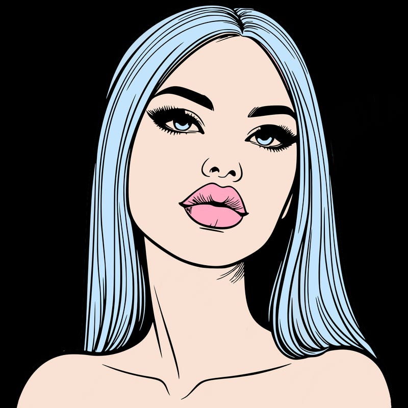 realistic woman with full lips