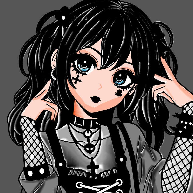 goth anime girl