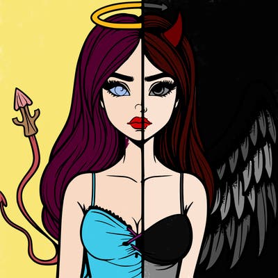 devil vs angel realistic girl