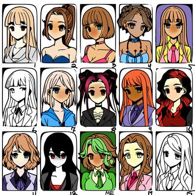 girls that look diffrent anime