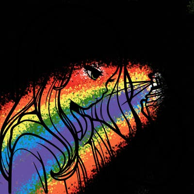 a realistic girl spray painting