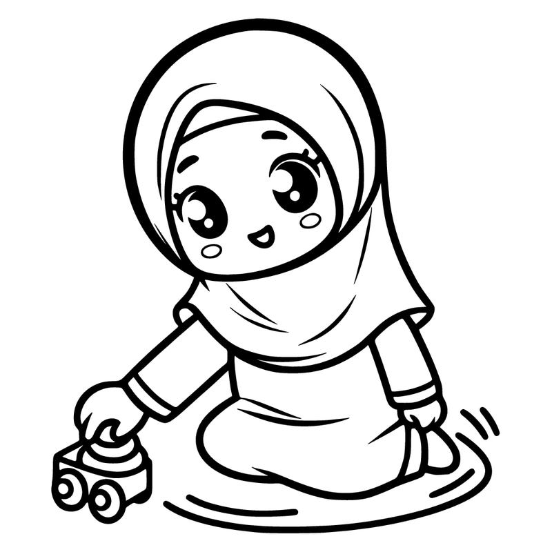 muslim girl playing