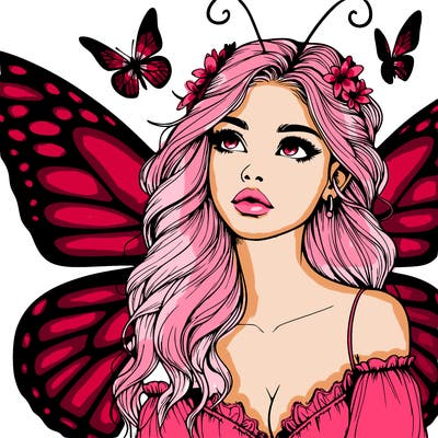butterfly fairy realistic girl