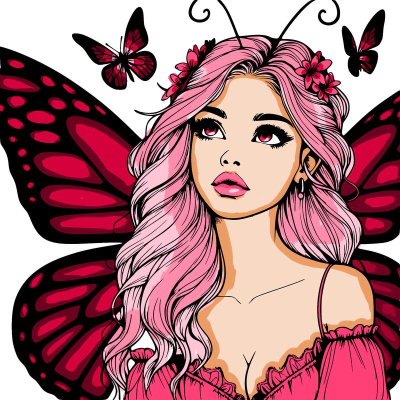 butterfly fairy realistic girl