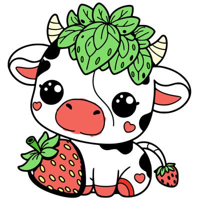 cute strawberry cow