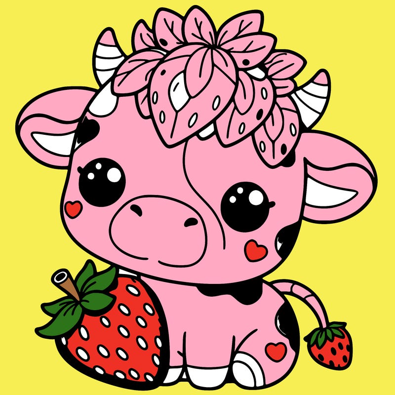 cute strawberry cow