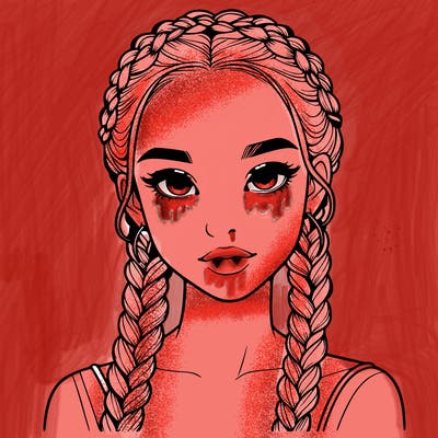 realistic girl with braids