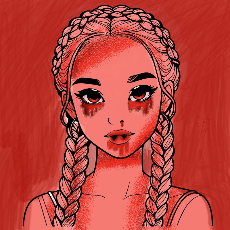 realistic girl with braids