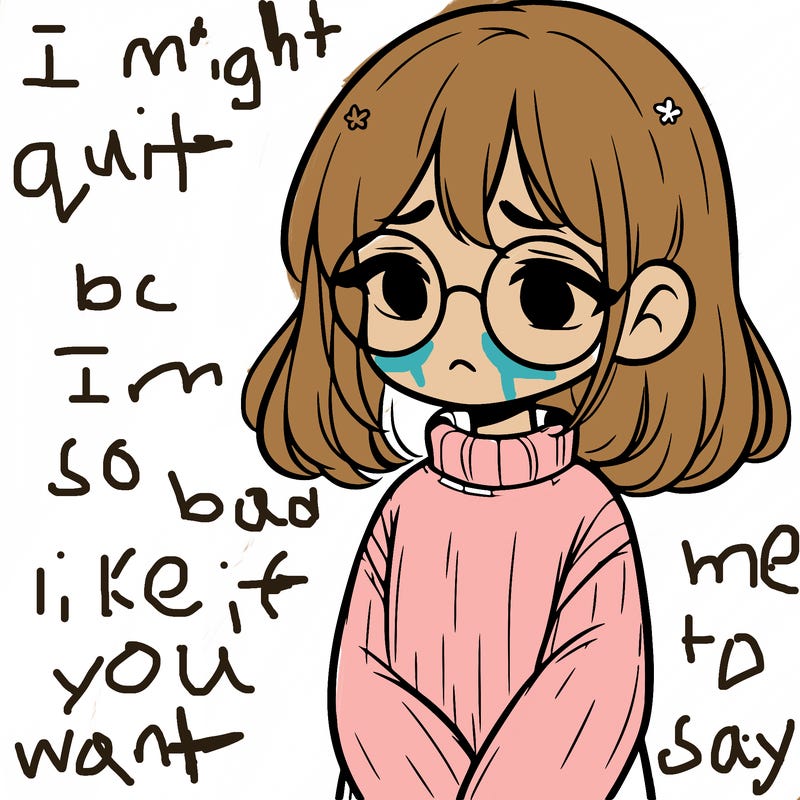 sad girl with glasses in a sweater