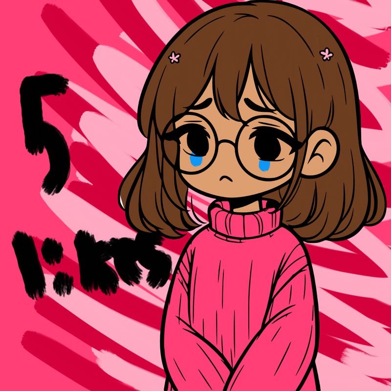 sad girl with glasses in a sweater