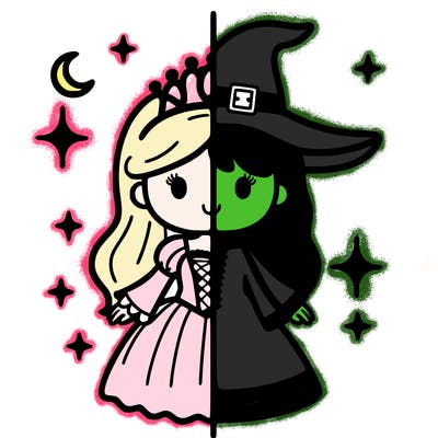 split princess and witch